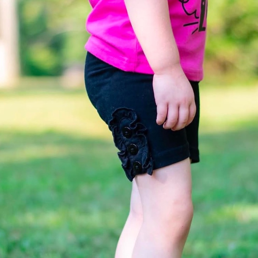 Merce and Me Black Ruffle Button Shorts - Picture 5 of 5